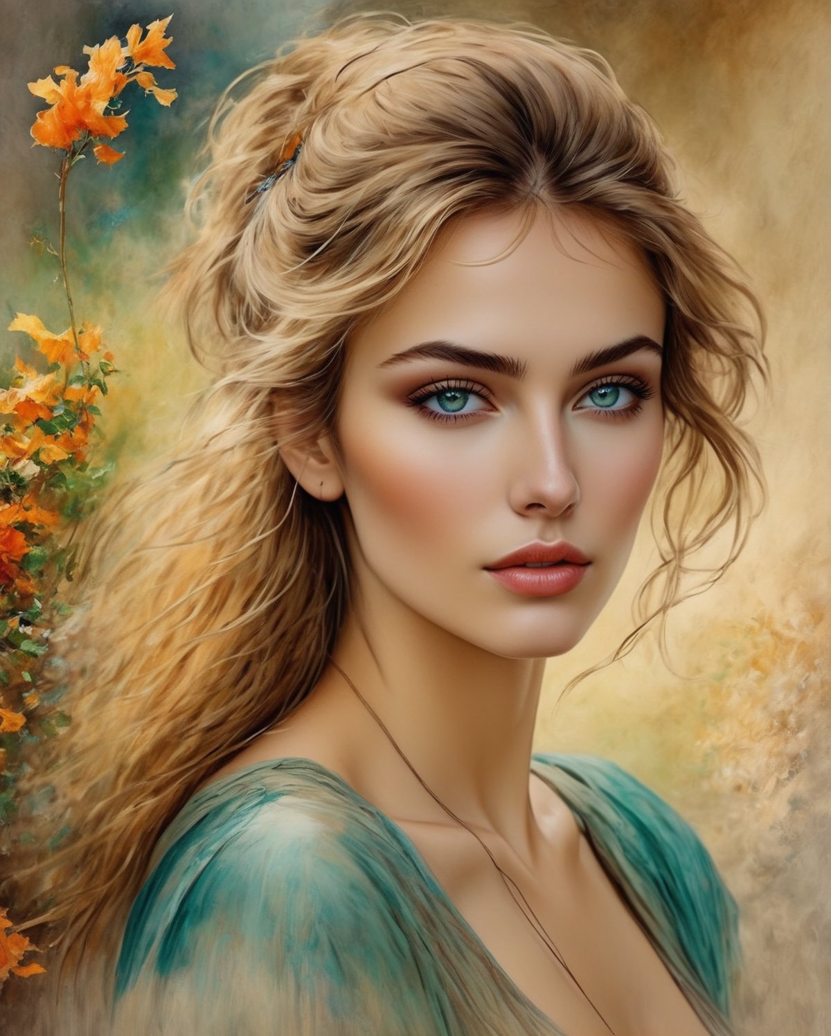 Stunning beautigul girl, delicate and perfect face, beautiful reflective eyes, digital paint, highly detailed hyperrealistic painting, art by Arthur Rackham and Antoine Blanchard, masterpiece, bright colors, cool colors, dynamic, Very detailed, conceptual art, smooth, sharp focus, illustration, centered, focus, hyperrealistic, work of art, 8k,art_booster