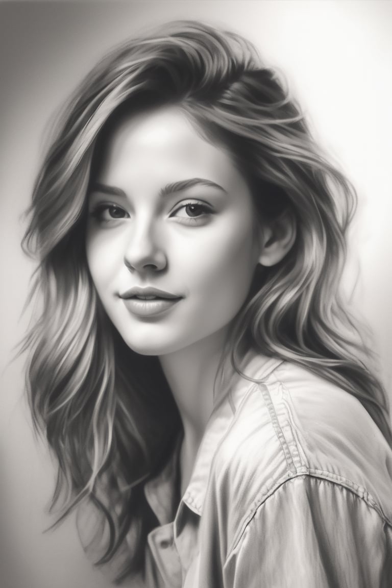 an image of a woman in pencil sketch, in the style of photo-realistic drawings, captivating 