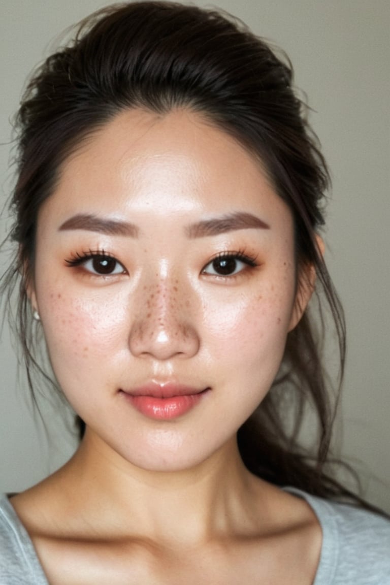 (indistinguishable from realit woman 35 asiatica-americana, rusa
en avion privado (detailed facial features), freckles, (acne:0.6) 