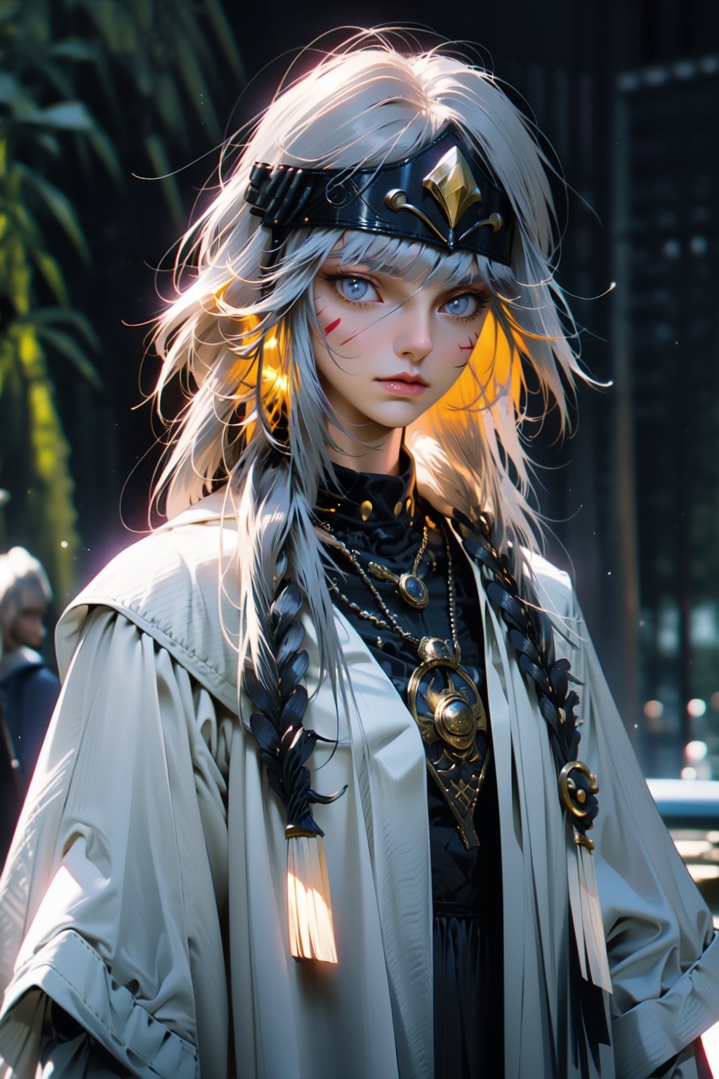  beautiful female Nordic ShieldMaiden with blond hair,light blue eyes, dreadlocks, shaman necklaces, with red face paint, (high detailed skin: 1.2), 8K, UHD, DSLR, soft lighting, high quality, film, full body, grain,FUJI,centerfold,NoirStyle,Hori,midjourney,Lucy,hilda,GI Lynette