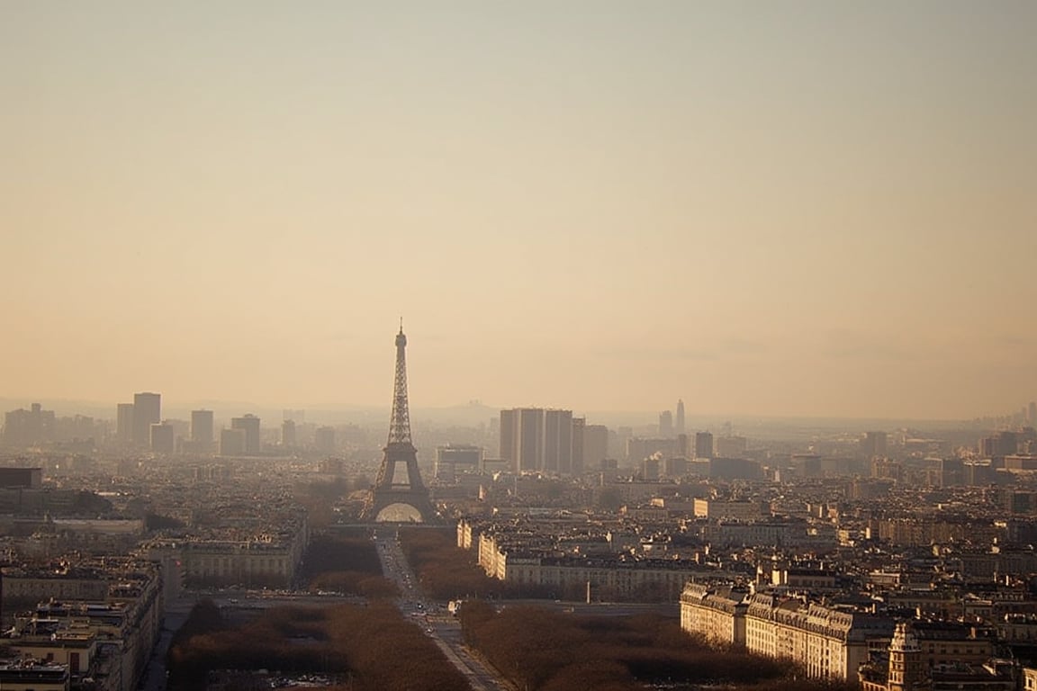 paris landscape, eiffel tower,  oldCoolNiko