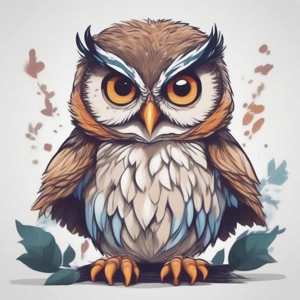 cartoon owl isolated on a white backgroud