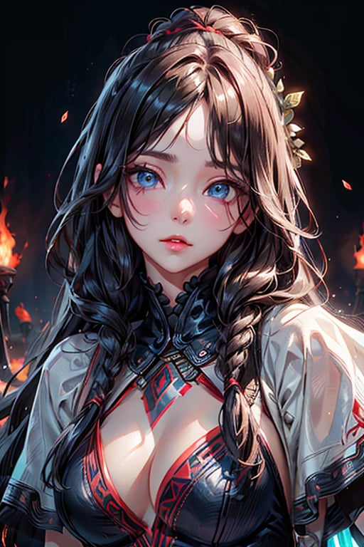 (long hair:1.4), masterpiece, ultra-detailed, detailedface, detailedeyes, desktop_background, perfect eyes, rays, auras, vivid colors, wlop, god of war, beautiful face, cute face, bright eyes, full_body, 6000, 1 girl, Wlop, long shot