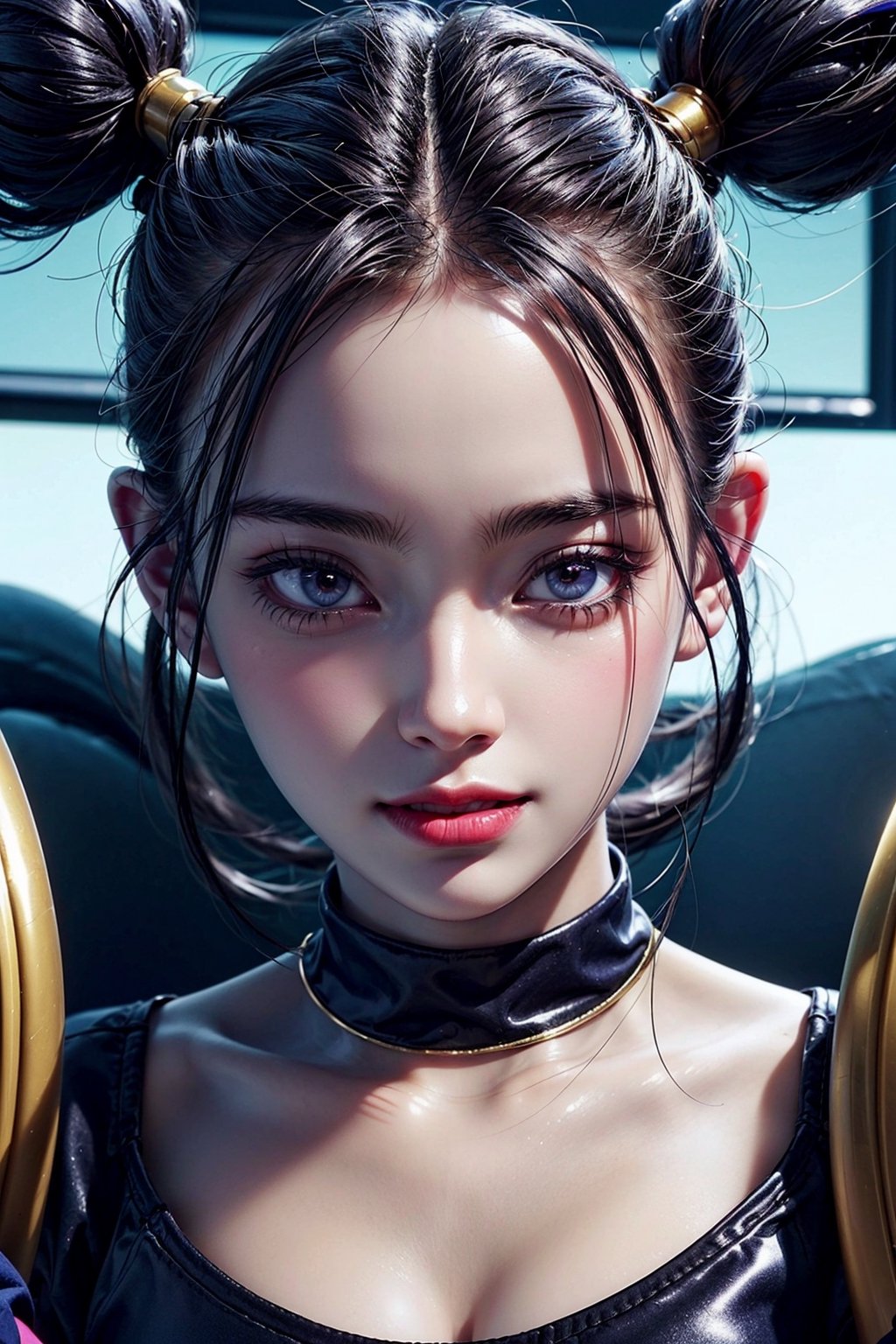 1 realistic girl, caucasian girl, photorealistic, dynamic view, teen girl, full body, 16 years old, (beautiful detailed eyes), ((best quality)), ((highly detailed)), (((perfect detail, perfect photo))), 1girl, (masterpiece:1.3), (high resolution), (8K), (extremely detailed), (4k), ((masterpiece,best quality)), absurdres, Marcarita, Marcarita_DB, solo, twintails, blue skin, blushing, smiling, detailed eyes, cowboy shot, space in background, cinematic composition,