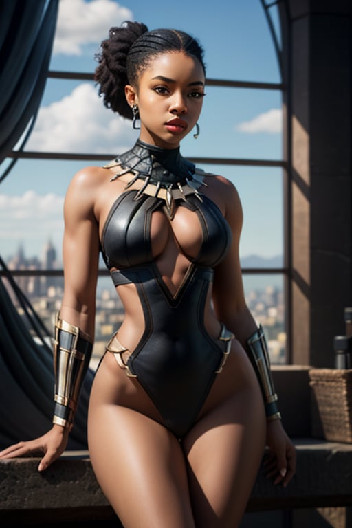 4k ultra hd Realistic externally master piece,  beautiful, (hour glass shape), perfect waist curve  , woman body, perfecteyes, female black panther 