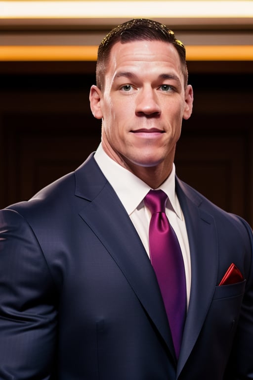 Generate a photo of John Cena wearing the most fancy suit 