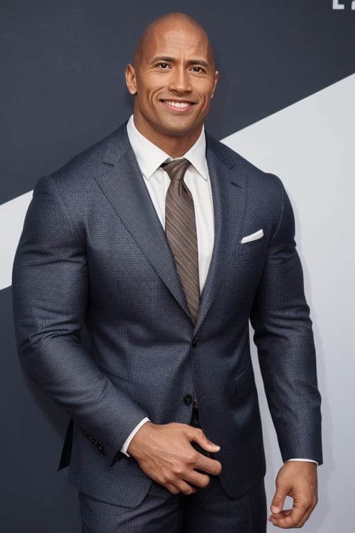 Dwayne Johnson on a  fancy suit 