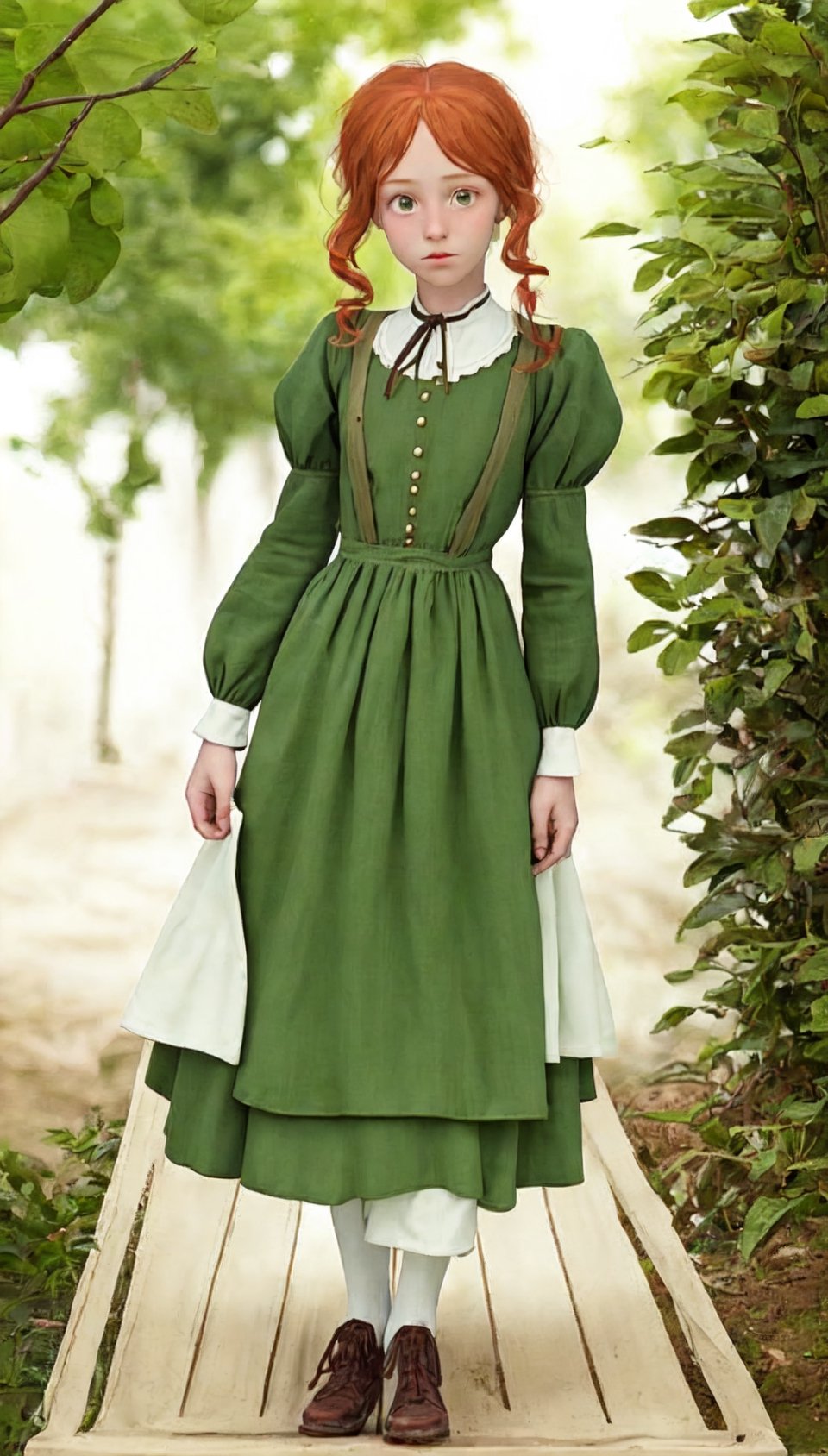 ginger girl, as 12  years old 1908 fashion , anne of green gables attire