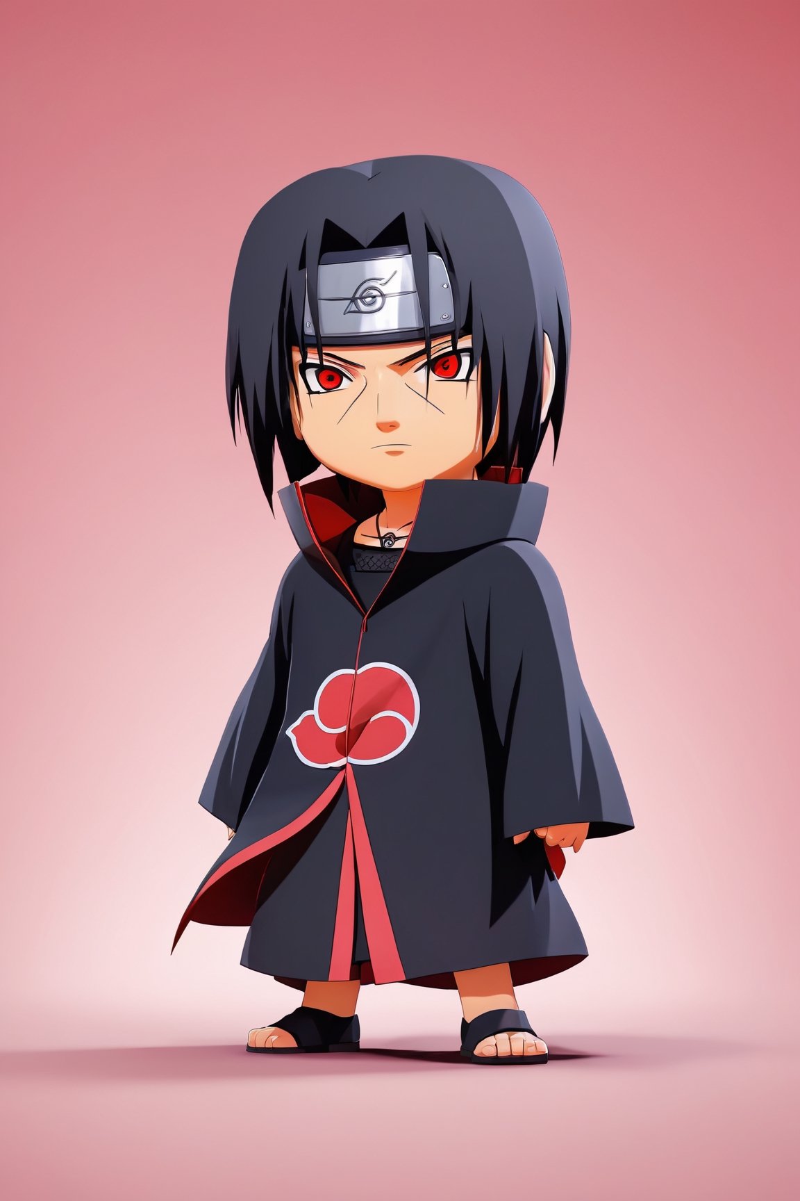 Itachi Uchiha, Itachi Uchiha,cute,3d,cartoon,simple background,(best quality,4k,8k,highres,masterpiece:1.2),ultra-detailed,line drawing,soft shading,bright colors,minimalist style,subtle lighting,3D