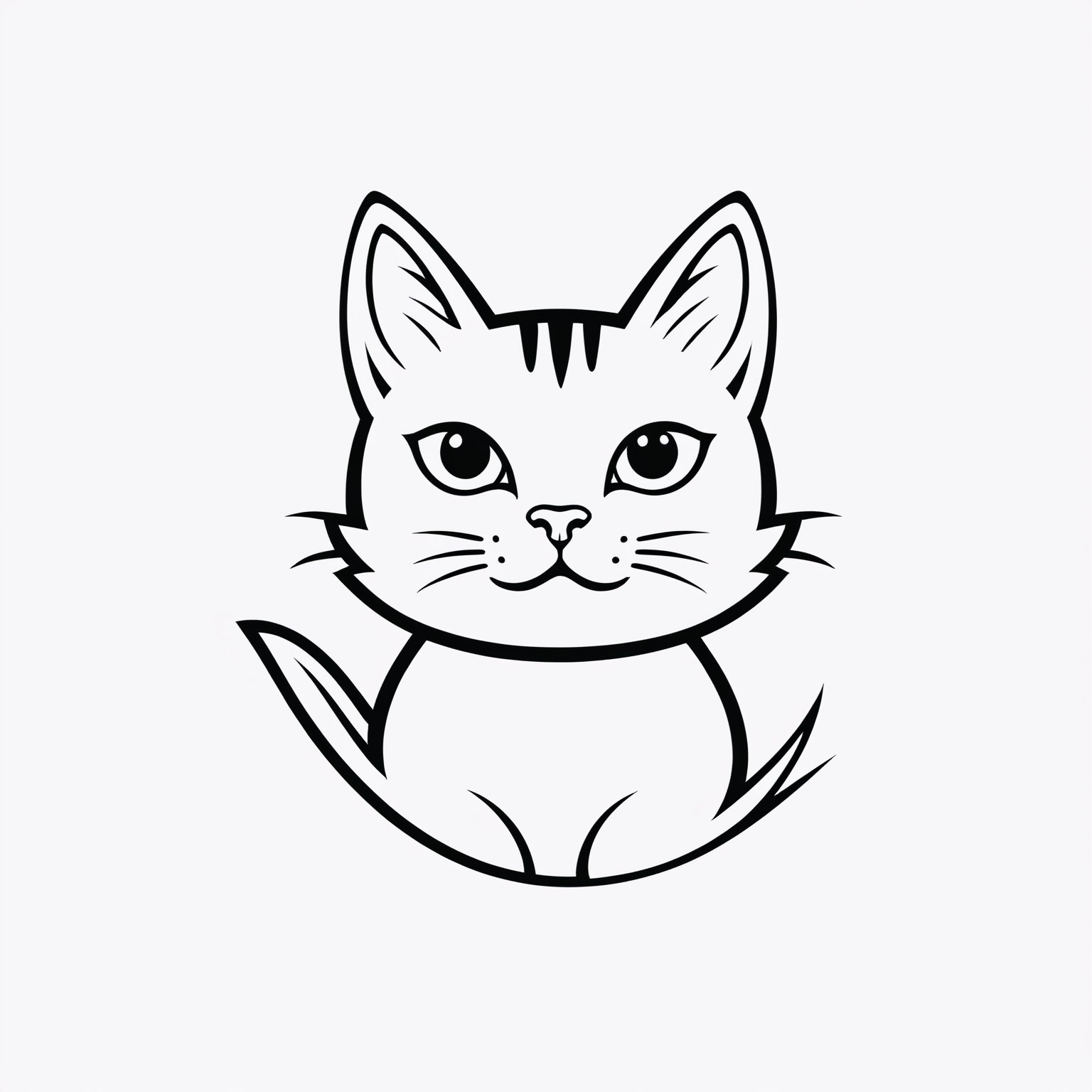 (black and white, cat, logo design, simple color background), (best quality, 4k, 8k, highres, masterpiece:1.2), ultra-detailed, pen and ink drawing, sharp contrast, vintage, retro, scanned texture, precise linework, classic, crisp details, elegant composition, highly-detailed feathers, expressive eyes, dynamic pose, pure simplicity, limited color palette, pop art, eye-catching design, distinct visual identity, iconic symbolism, timeless aesthetic, bold lines, striking visual impact, memorable silhouette