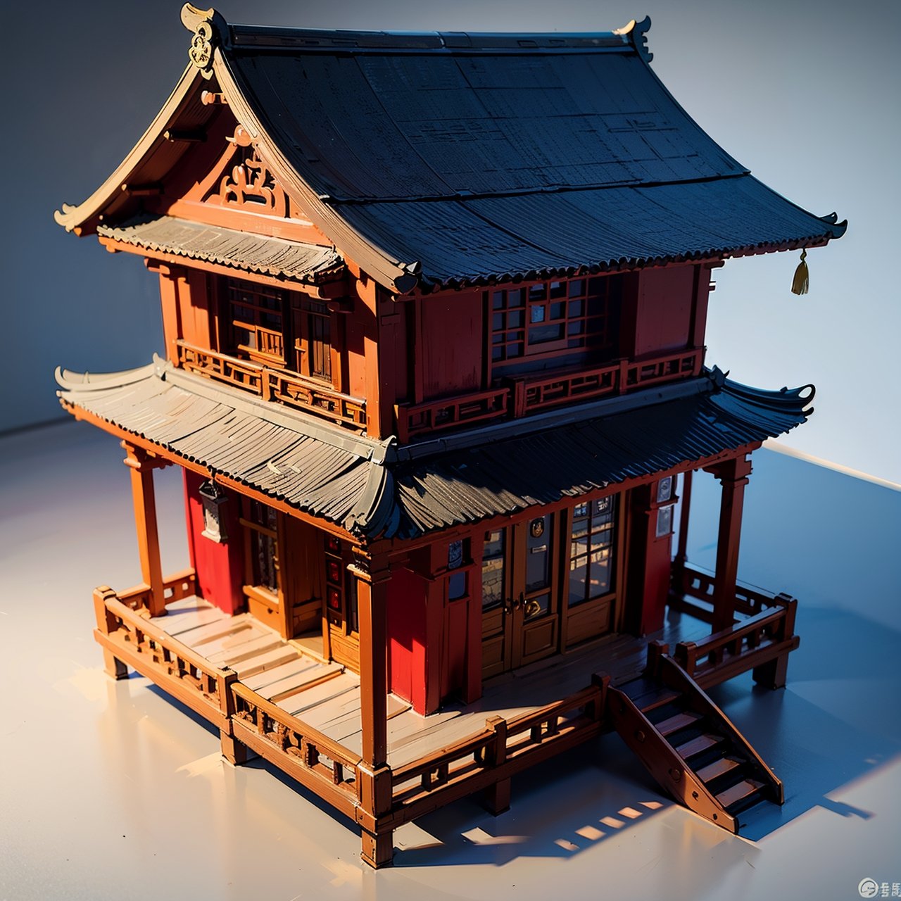 best quality,(masterpiece:1.1),chinese house,isometric view,high resolution,detailed details,simple background,