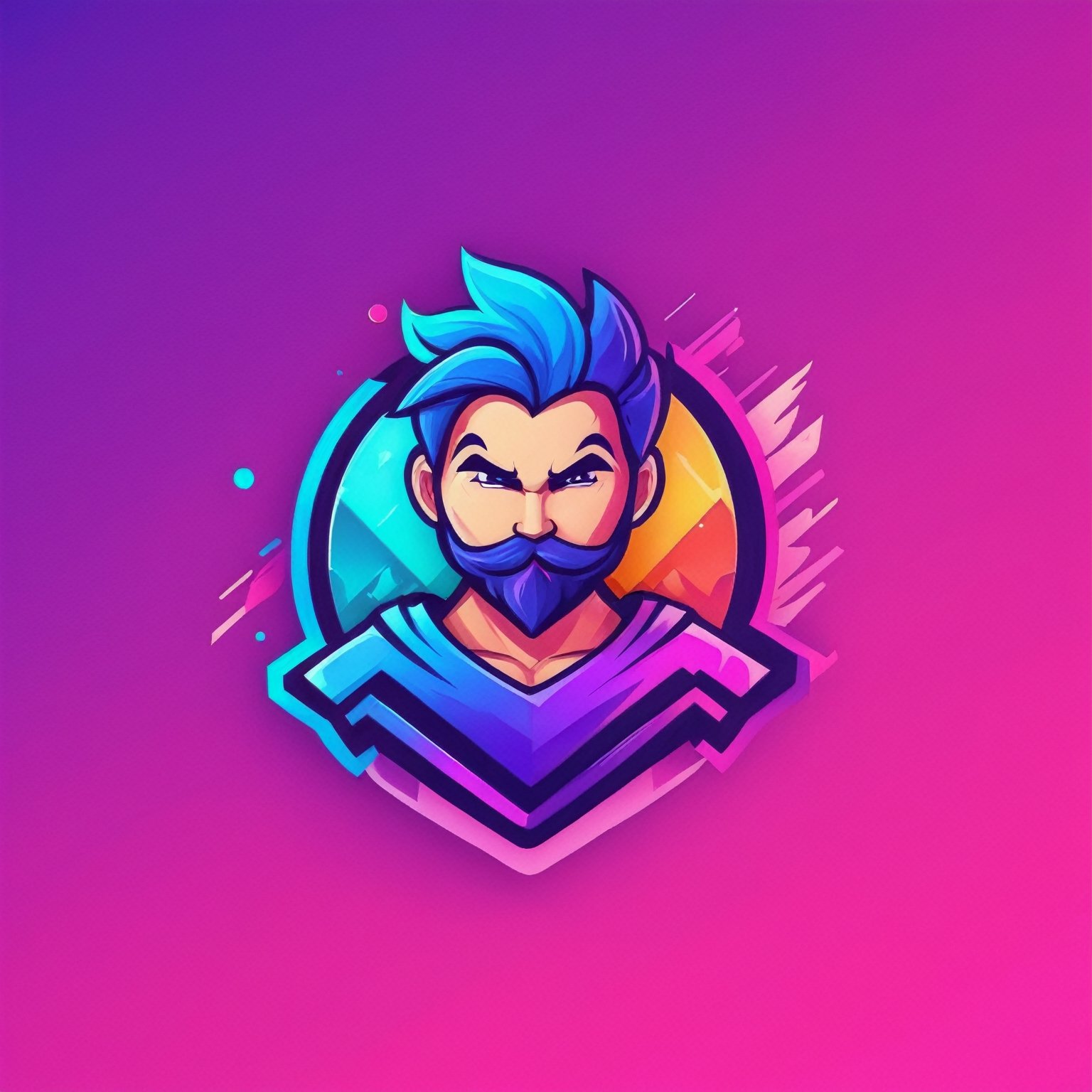 (best quality, 4k, 8k, highres, masterpiece:1.2), ultra-detailed,Gaming logo design,illustration, a cartoon character with,gradient color background