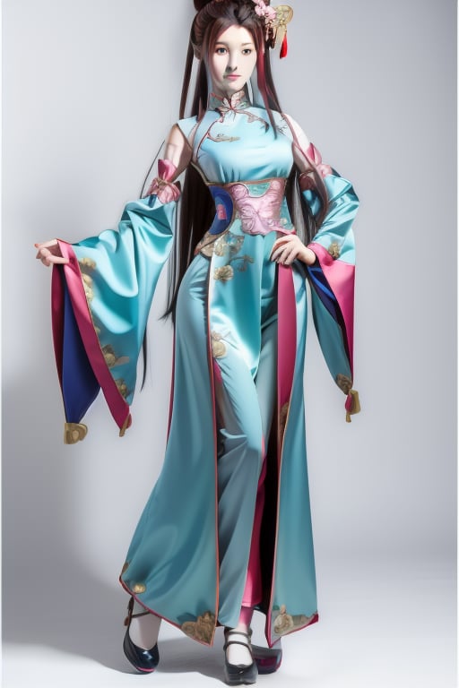 Chinese ancient costume, beautiful, shy, tall, 1 girl, blank background ⁤⁮⁢⁤⁠⁮⁤, standing, full body picture