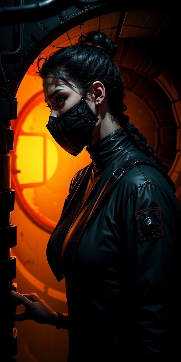 Paralyzing Dread, upper body, single focus, enigmatic beauty, Claustrophobia-inspired attire, suffocating mask, (confined space backdrop: 1.4), (panic-inducing confinement: 1.3), enigmatic features, suffocating aura, [depth of field, dim lighting, oppressive confinement foreground, dread-filled ambiance], Paralyzing Dread, panic-inducing presence, (struggling in darkness), (suffocating terror: 1.2), intricate details, enhanced lighting.


