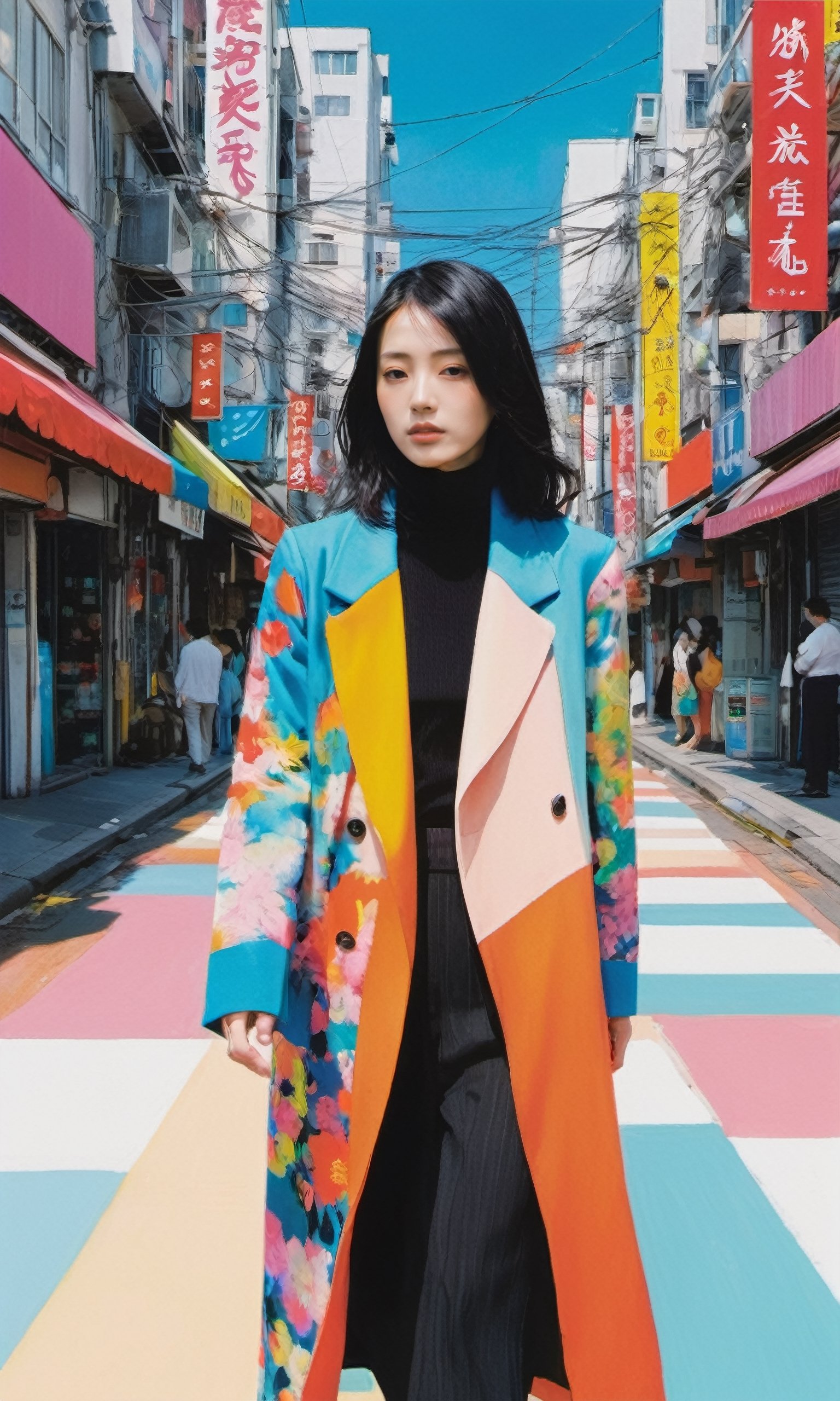 xxmixgirl,1 female, colorful fashion street by Masaaki Yuasa Harumi Hironaka,