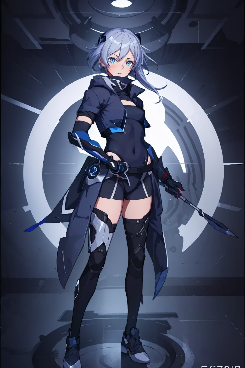 fu_hua,1girl,blue_eyes,solo,scar,white_hair,armor