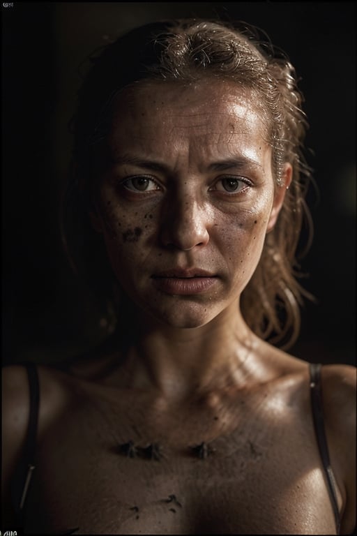 portrait of dirty woman thousands of small flies flying around her
, hd, 8k, masterpiece, one light, realistic photography, hasselblad, raw, hiperrealism, medium format sensor camera, super prime cinema lens, (((filtered light))) , concret background, 