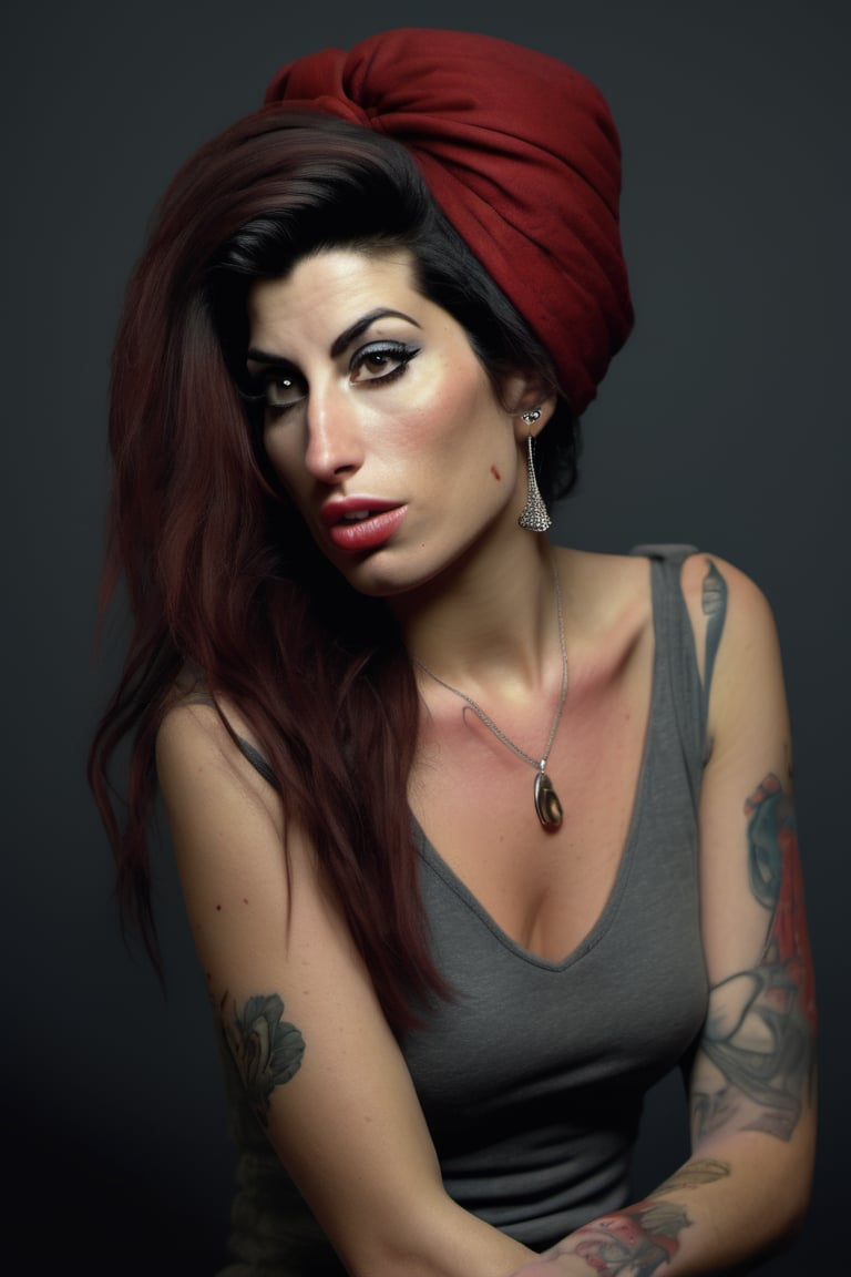 RAW natural photo of amy winehouse, hungry, no muscles, slim boby, argentinian singer, realisct, no friendly, ((full body)), red hair , sharp focus, depth of field, shoot, ,side shot, side shot, ultra hd, realistic, vivid colors, highly detailed, perfect composition, 8k artistic photography, photorealistic concept art, soft natural volumetric cinematic perfect light, black background studio,OHWX