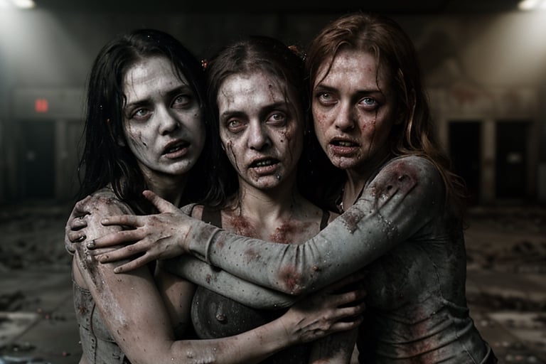 6 female dirty zombies hugging , disturbed souls, rotten zombies version, love and sadness,
, hd, 8k, masterpiece, one light, realistic photography, hasselblad, raw, hiperrealism, medium format sensor camera, super prime cinema lens, (((filtered light))) , ((((concret background)))), 