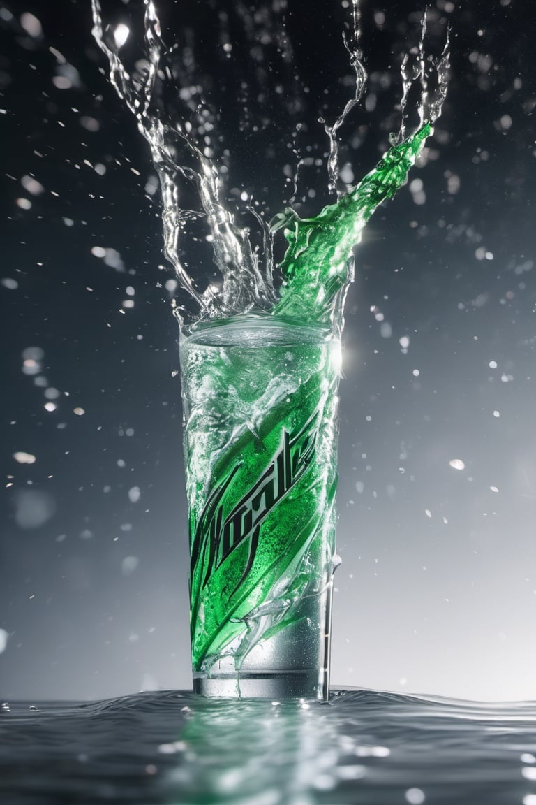 High quality, masterpiece, 4K, quality, Tyndall effect, RAW natural photo of (((perfect))) mountain dew can, fresh, water splash, water drops, only one light cenital chimera, day advertising shooting, realistic photograph, sharp focus, depth of field, shoot, ,side shot, side shot, ultrahd, realistic, vivid colors, highly detailed, perfect composition, 8k, photorealistic concept art, soft natural volumetric cinematic perfect light,booth, food focus, black background
