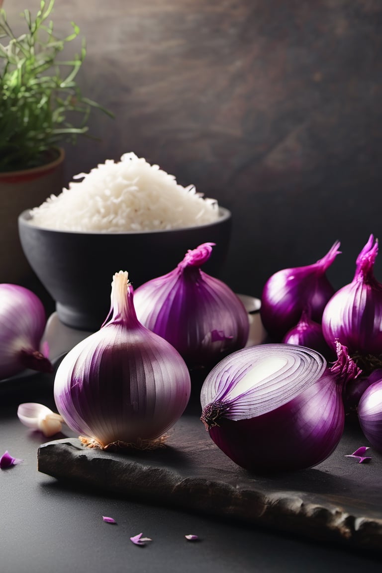 High quality, masterpiece, 4K, quality, Tyndall effect, RAW natural photo of (((perfect)))  onion, foodstyling, only one light cenital chimera, day advertising shooting, realistic photograph, sharp focus, depth of field, shoot, ,side shot, side shot, ultrahd, realistic, vivid colors, highly detailed, perfect composition, 8k, photorealistic concept art, soft natural volumetric cinematic perfect light,booth, food focus, black background
