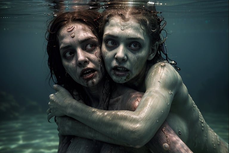 6 female zombies hugging underwater, disturbed souls, rotten zombies version, under_water, love and sadness,
, hd, 8k, masterpiece, one light, realistic photography, hasselblad, raw, hiperrealism, medium format sensor camera, super prime cinema lens, (((filtered light))) , concret background, 