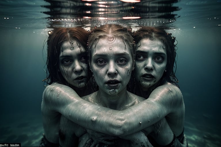 6 female zombies hugging underwater, disturbed souls, rotten zombies version, under_water, love and sadness,
, hd, 8k, masterpiece, one light, realistic photography, hasselblad, raw, hiperrealism, medium format sensor camera, super prime cinema lens, (((filtered light))) , concret background, 