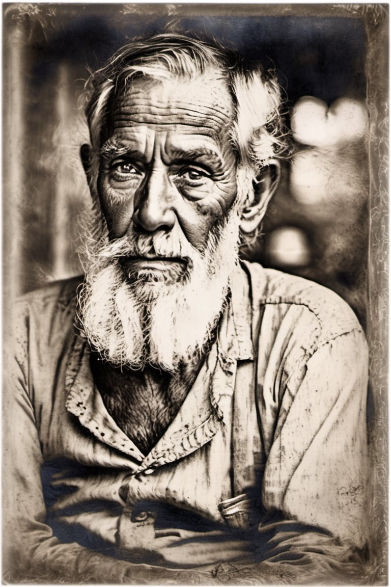 vogue themme, weathered,  elderly man, pen draw effect,  deep creases,  time-worn,  weather-beaten,  aged appearance,  rugged jawline,  thick salt-and-pepper beard,  stubble,  solitude etched on his face,  contemplative expression,  intense gaze,  visible signs of a life well-lived,  intricate network of scars and blemishes,  intricate mechanical structures peeking through damaged skin,  complex system of artificial nerves,  intertwining wires and circuits,  eyes filled with profound wisdom,  wrinkles etched deeply,  weariness evident in his features,  tears glistening in his eyes,  hyper-realistic portrayal,  close-up view emphasizing every detail, 