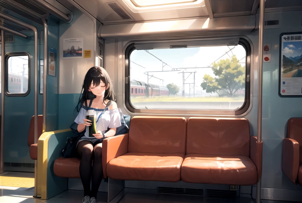 Anime, ray tracing, vibrant colors, girl, masterpiece, sharp focus, best quality, depth of field, cinematic lighting, detailed outfit, rich in details and textures, Absurd, Masterpiece, Super Detailed, Best Quality, Professional Lighting, Hyper Detail, Sharp Detail, (Light Transmission),8k, super fine illustration 1 girl, peacefully asleep on a train,

BREAK,

Create a captivating illustration that captures the serene scene of a girl peacefully sleeping on a train. The vibrant colors of the train's interior will be enhanced by the soft lighting.

BREAK,

Utilize ray tracing techniques to add depth and realism to the illustration. Reflect the subtle play of light on the girl's closed eyes and the texture of the upholstery.

BREAK,

Ensure a sharp focus on the girl's face, highlighting the intricate details of her features and her relaxed expression as she sleeps.

BREAK,

Employ depth of field to softly blur the surrounding train interior, drawing attention to the girl and her peaceful slumber. This technique adds a cinematic quality to the scene.

BREAK,

Apply cinematic lighting that bathes the scene in the warm, subdued glow of the train's interior lighting. The interplay of light and shadow will enhance the cozy atmosphere.

BREAK,

Design a detailed outfit for the girl that complements the train's interior. Capture the textures of the seat fabric and any accessories she might be wearing, enhancing the realism.

BREAK,

Incorporate absurd elements that add a touch of whimsy to the illustration, making it stand out with its unique charm. The contrast between the girl's elegance and the everyday setting adds an engaging twist.

BREAK,

Use hyper detail to bring out the textures of the train's interior, from the seat patterns to the reflections on the windows. Each detail contributes to the immersive experience of the illustration.

BREAK,

Include (Light Transmission) to showcase the gentle play of light on the girl's features and the surrounding environment. The soft lighting should evoke a sense of calmness and tranquility.

BREAK,

Following these guidelines, you'll create a super fine illustration that depicts a girl lost in peaceful slumber on a train. The illustration will be a masterpiece, characterized by its attention to rich details, textures, and perfect execution, all presented in the best quality possible.