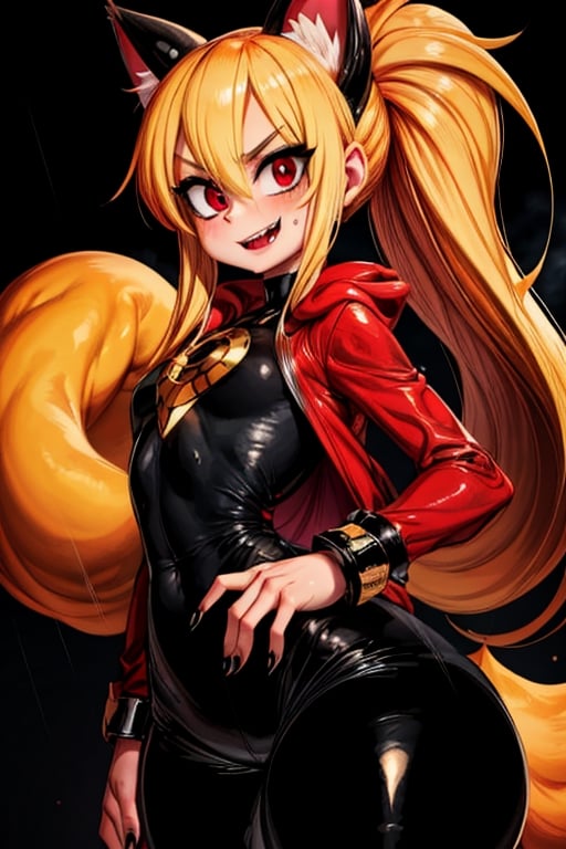 8k resolution, high resolution, masterpiece, intricate details, highly detailed, HD quality, solo, loli, short stature, little girls, only girls, dark background, rain, scarlet moon, crimson moon, moon, moon on the background, 

Red eyes.black sclera.vertical pupil.cat's pupil.glowing eyes.fangs.fox ears.a fox's tail behind his back.claws on the fingers.claw.black claws.small claws.blonde.yellow hair.long hair.straight hair.two ponytails.black scaly coat.black pants.an evil expression.grin.a joyful expression.fighting pose, 

focus on the whole body, the whole body in the frame, the body is completely in the frame, the body does not leave the frame, detailed hands, detailed fingers, perfect body, perfect anatomy, wet bodies, rich colors, vibrant colors, detailed eyes, super detailed, extremely beautiful graphics, super detailed skin, best quality, highest quality, high detail, masterpiece, detailed skin, perfect anatomy, perfect body, perfect hands, perfect fingers, complex details, reflective hair, textured hair, best quality,super detailed,complex details, high resolution,

,jcdDX_soul3142,JCM2,High detailed ,USA,Color magic,AmyRose,Mrploxykun,Sonic,perfecteyes,Artist,AGGA_ST011,AGGA_ST005,rizdraws,fairy_tail_style,Oerlord,illya,hornet,HarryDraws,jtveemo,ChronoTemp ,Star vs. the Forces of Evil ,arcane style,Landidzu,Captain kirb,Saturated colors,Color saturation ,DAGASI