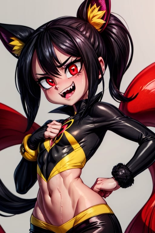 8k resolution, high resolution, masterpiece, intricate details, highly detailed, HD quality, solo, loli, short stature, little girls, only girls, dark background, rain, scarlet moon, crimson moon, moon, moon on the background, 

Red eyes.black sclera.vertical pupil.cat's pupil.glowing eyes.fangs.fox ears.a fox's tail behind his back.claws on the fingers.claw.black claws.small claws.blonde.yellow hair.long hair.straight hair.two ponytails.black scaly coat.black pants.an evil expression.grin.a joyful expression.fighting pose, 

focus on the whole body, the whole body in the frame, the body is completely in the frame, the body does not leave the frame, detailed hands, detailed fingers, perfect body, perfect anatomy, wet bodies, rich colors, vibrant colors, detailed eyes, super detailed, extremely beautiful graphics, super detailed skin, best quality, highest quality, high detail, masterpiece, detailed skin, perfect anatomy, perfect body, perfect hands, perfect fingers, complex details, reflective hair, textured hair, best quality,super detailed,complex details, high resolution,

,jcdDX_soul3142,JCM2,High detailed ,USA,Color magic,AmyRose,Mrploxykun,Sonic,perfecteyes,Artist,AGGA_ST011,AGGA_ST005,rizdraws,fairy_tail_style,Oerlord,illya,hornet,HarryDraws,jtveemo,ChronoTemp ,Star vs. the Forces of Evil ,arcane style,Landidzu,Captain kirb,Saturated colors,Color saturation ,DAGASI