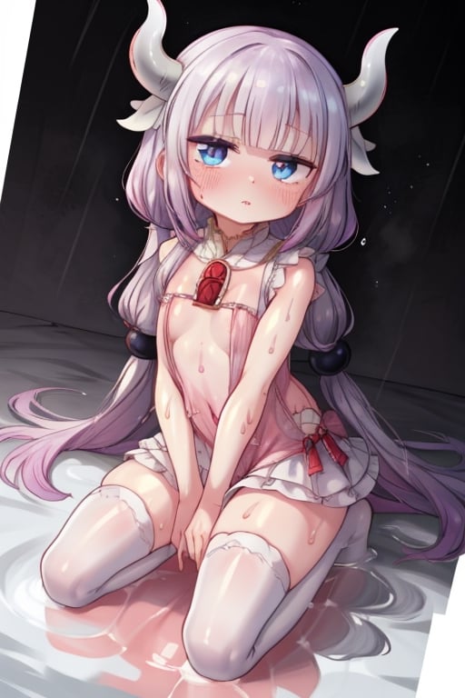 8k resolution, high resolution, masterpiece, intricate details, highly detailed, HD quality, solo, loli, black desert on the background, night, rain, red stars in the sky, scarlet moon, Kana Kamui.white hair.Blue eyes.two straight slightly curved horns.(Kanna Kamui's clothes).pink dress.white stockings to the knees.the expression is emotionless.confused expression.satisfied expression, focus on the whole body, the whole body in the frame, small breasts, vds, looking at viewer, wet, rich colors, vibrant colors, detailed eyes, super detailed, extremely beautiful graphics, super detailed skin, best quality, highest quality, high detail, masterpiece, detailed skin, perfect anatomy, perfect body, perfect hands, perfect fingers, complex details, reflective hair, textured hair, best quality, super detailed, complex details, high resolution,  

,Mrploxykun,Shadbase ,USA,Kanna Kamui ,Captain kirb