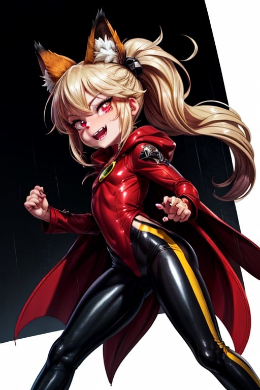 8k resolution, high resolution, masterpiece, intricate details, highly detailed, HD quality, solo, loli, short stature, little girls, only girls, dark background, rain, scarlet moon, crimson moon, moon, moon on the background, 

Red eyes.black sclera.vertical pupil.cat's pupil.glowing eyes.fangs.fox ears.a fox's tail behind his back.claws on the fingers.claw.black claws.small claws.blonde.yellow hair.long hair.straight hair.two ponytails.black scaly coat.black pants.an evil expression.grin.a joyful expression.fighting pose, 

focus on the whole body, the whole body in the frame, the body is completely in the frame, the body does not leave the frame, detailed hands, detailed fingers, perfect body, perfect anatomy, wet bodies, rich colors, vibrant colors, detailed eyes, super detailed, extremely beautiful graphics, super detailed skin, best quality, highest quality, high detail, masterpiece, detailed skin, perfect anatomy, perfect body, perfect hands, perfect fingers, complex details, reflective hair, textured hair, best quality,super detailed,complex details, high resolution,

,jcdDX_soul3142,JCM2,High detailed ,USA,Color magic,AmyRose,Mrploxykun,Sonic,perfecteyes,Artist,AGGA_ST011,AGGA_ST005,rizdraws,fairy_tail_style,Oerlord,illya,hornet,HarryDraws,jtveemo,ChronoTemp ,Star vs. the Forces of Evil ,arcane style,Landidzu,Captain kirb,Saturated colors,Color saturation ,DAGASI