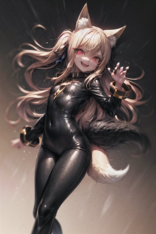 8k resolution, high resolution, masterpiece, intricate details, highly detailed, HD quality, solo, loli, short stature, little girls, only girls, dark background, rain, scarlet moon, crimson moon, moon, moon on the background, 

Red eyes.black sclera.vertical pupil.cat's pupil.glowing eyes.fangs.fox ears.a fox's tail behind his back.claws on the fingers.claw.black claws.small claws.blonde.yellow hair.long hair.straight hair.two ponytails.black scaly coat.black pants.an evil expression.grin.a joyful expression.fighting pose, 

focus on the whole body, the whole body in the frame, the body is completely in the frame, the body does not leave the frame, detailed hands, detailed fingers, perfect body, perfect anatomy, wet bodies, rich colors, vibrant colors, detailed eyes, super detailed, extremely beautiful graphics, super detailed skin, best quality, highest quality, high detail, masterpiece, detailed skin, perfect anatomy, perfect body, perfect hands, perfect fingers, complex details, reflective hair, textured hair, best quality,super detailed,complex details, high resolution,

,jcdDX_soul3142,JCM2,High detailed ,USA,Color magic,AmyRose,Mrploxykun,Sonic,perfecteyes,Artist,AGGA_ST011,AGGA_ST005,rizdraws,fairy_tail_style,Oerlord,illya,hornet,HarryDraws,jtveemo,ChronoTemp ,Star vs. the Forces of Evil ,arcane style,Landidzu,Captain kirb,Saturated colors,Color saturation ,DAGASI