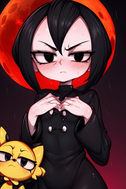 8k resolution, high resolution, masterpiece, intricate details, highly detailed, HD quality, solo, loli, black desert on the background, night, rain, red stars in the sky, scarlet moon, Wednesday Addams. black hair.black eyes.gray skin.gray wool.(Wednesday Addams dress).black jacket.white shirt.a cold expression.emotionless expression.dissatisfied expression, focus on the whole body, the whole body in the frame, small breasts, vds, looking at viewer, wet, rich colors, vibrant colors, detailed eyes, super detailed, extremely beautiful graphics, super detailed skin, best quality, highest quality, high detail, masterpiece, detailed skin, perfect anatomy, perfect body, perfect hands, perfect fingers, complex details, reflective hair, textured hair, best quality, super detailed, complex details, high resolution,  

,Shadbase ,Ankha,USA,Sonique ,Sonic,AmyRose,Blase,muffetwear,muffet,Alphys ,Gwendolyn_Tennyson,M3GEN/(Robot Girl/),Wednesday Addams  , Addams 