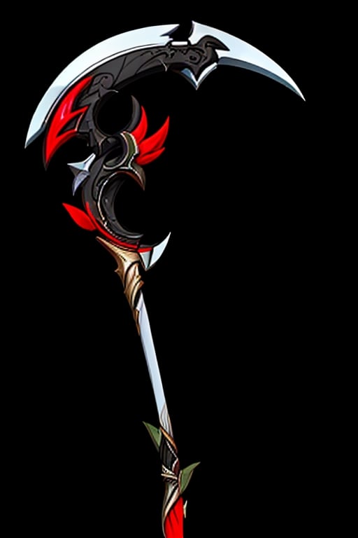 8k resolution, high resolution, masterpiece, intricate details, highly detailed, HD quality, solo, loli, 1_girls, dark background.black desert.scarlet moon.red moon.moon.rain, battle scythe.black stalk.the scarlet blade.black metal handle.gray chains wrap around the base of the stalk.the base of the stem is in the shape of a skull.the blade comes out of the skull's mouth., focus on the whole body, the whole body in the frame, small breasts, rich colors, vibrant colors, detailed eyes, super detailed, extremely beautiful graphics, super detailed skin, best quality, highest quality, high detail, masterpiece, detailed skin, perfect anatomy, perfect body, perfect hands, perfect fingers, complex details, reflective hair, textured hair, best quality,super detailed,complex details, high resolution,

,genshinweapon,CGgameweaponicon gsw