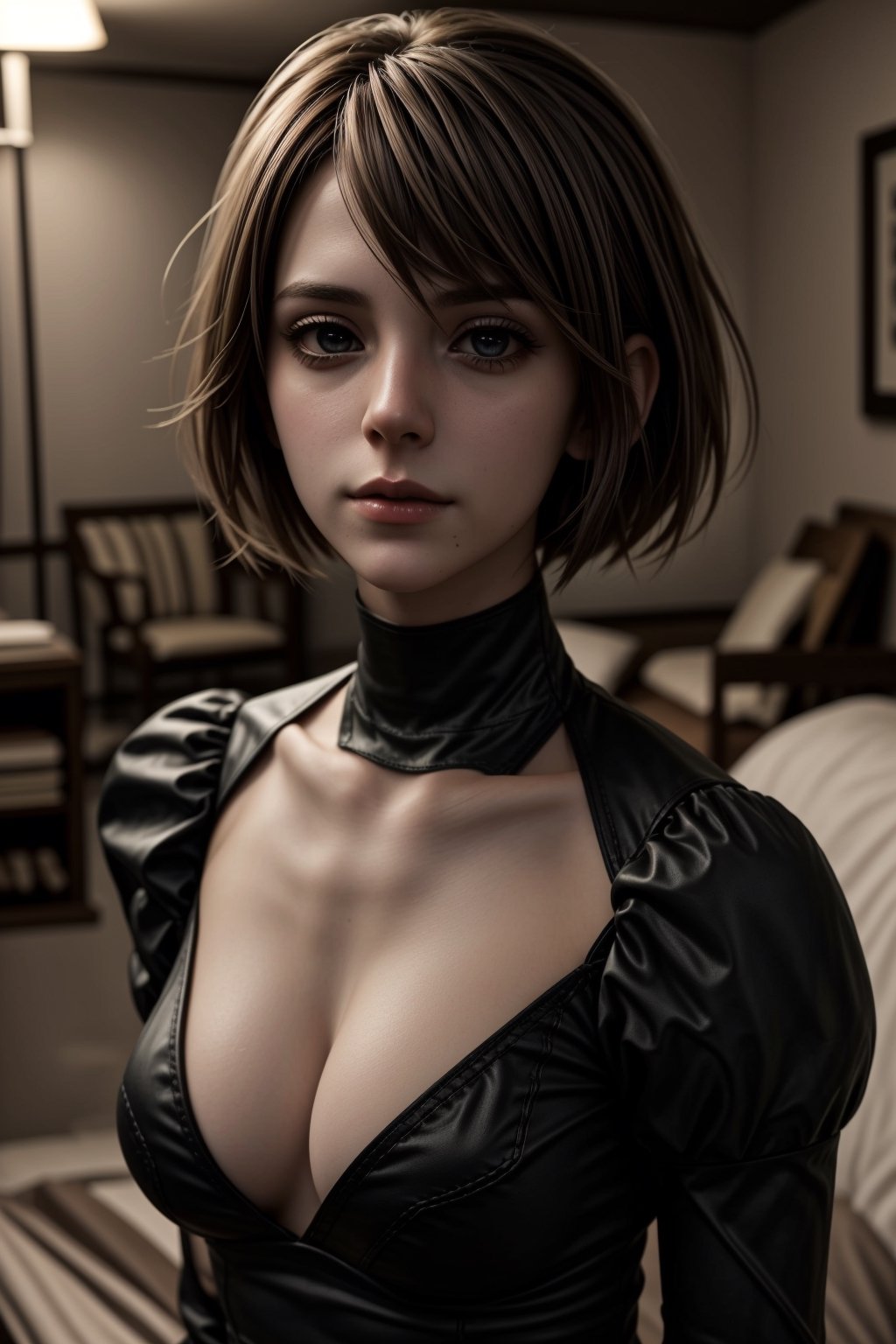 (((beauty)))-moment-of-irresistible-1girl, bishoujo-in-her-20s, stern, unique-messy-hairstyle, realistic-detailed-skin, (((Ultra-HD-photo-same-realistic-quality-details))), remarkable-colors, unique-couples-pov, (((relaxed, supporting-pose))), unique-background, dramatic-rim-lighting, 2b,<lora:659111690174031528:1.0>