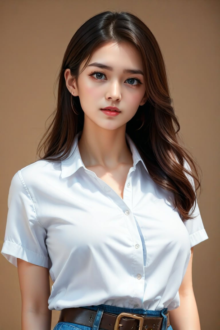 irresistible-1girl, hourglass body shape, mix-of-hair-styles, mix-of-natural-chest-sizes, casual and comfortable shirt dress with a button-up front and a belted waist, (((relaxed))), cowboy-shot, mix-of-background, dynamic-lighting, (((physically-realistic))), csgirl