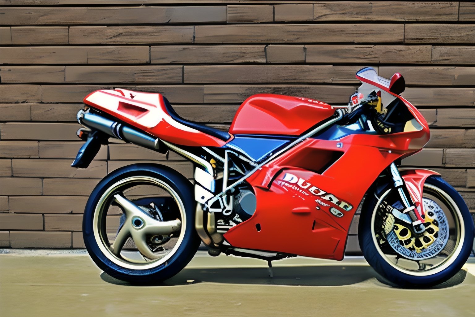 (masterpiece, best quality:1.3) 94Ducati916, carl fogarty 1994 world superbike championship winning ducati 916, ultra high details, photorealistic, race track,