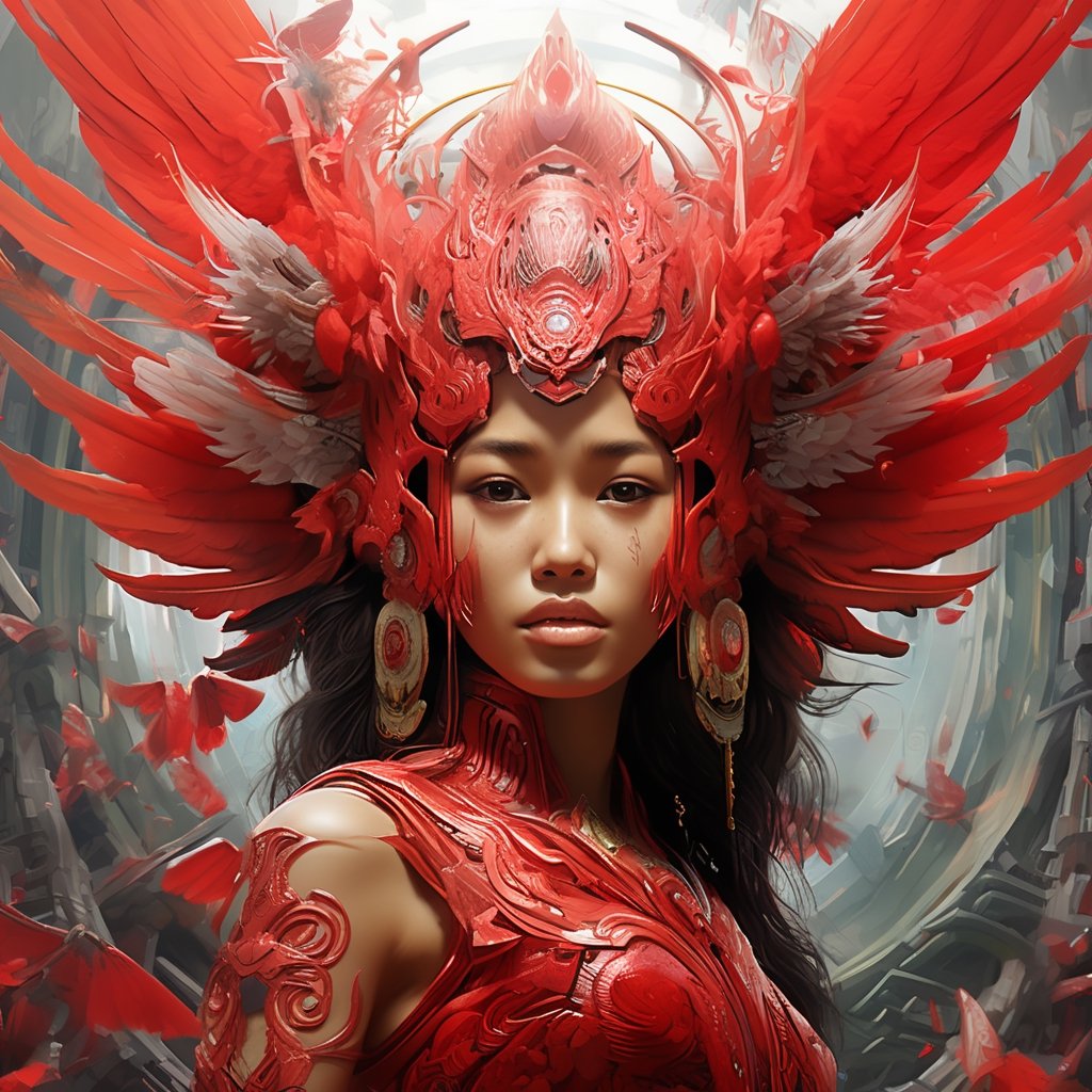 digital art wonders, symbolism, Indonesian art, illusionary paintings, red hyper-detailed, hyper-realistic, 4d dimension, ultra-detailed, highest detail quality, ultra-realistic, cinematic