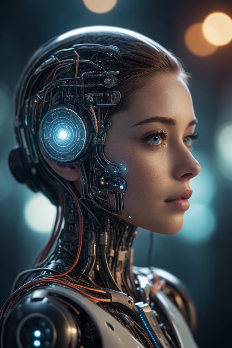 cinematic photo working with artificial intelligence in common life theme wallpaper . 35mm photograph, film, bokeh, professional, 4k, highly detailed