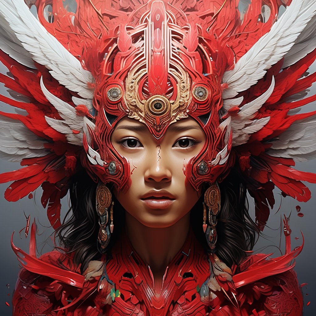 digital art wonders, symbolism, Indonesian art, illusionary paintings, red hyper-detailed, hyper-realistic, 4d dimension, ultra-detailed, highest detail quality, ultra-realistic, cinematic