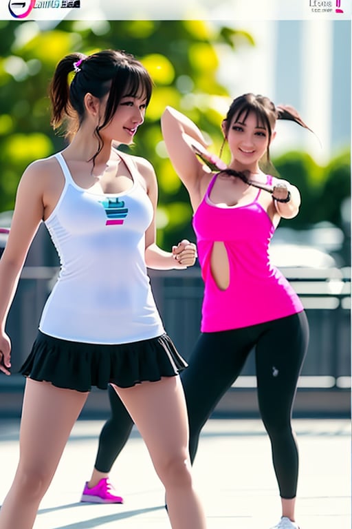 zumba trainer, zumba class in action
 BEST QUALITY, MASTERPIECE, PHOTOREALISTIC:1.9, DRAMATIC LIGHT, white background,
,colorful_girl_v2,arshadArt,alluring_lolita_girl