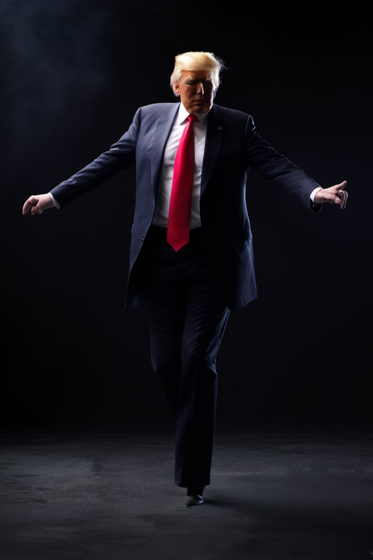 RAW natural photo OF donald trump dancing moonwalk like michael jackson
, slim body, realisct, no friendly, ((full body)), sharp focus, depth of field, shoot, ,side shot, side shot, ultra hd, realistic, vivid colors, highly detailed, perfect composition, 8k artistic photography, photorealistic concept art, soft natural volumetric cinematic perfect light, black background studio, ,OHWX, naked, full nude,OHWX WOMEN,