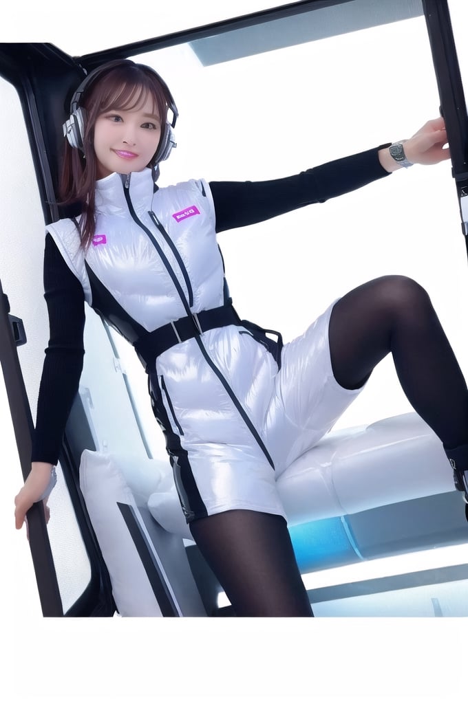 masterpiece:1.4, masterpiece,best quality,1girl,BREAK (portrait shot):100,(lower body):100,BREAK one girl in ((20yr old)), instagrammer pose,idol girl, dynamic pose,(astrovest):2,floating:20,jumping:20,(white shiny downves):5,(white puffer vest):5,(black tights),(black long sleeves):2,black belt ,smartwatch,huge breast,wears a tight futuristic latex silver and black and white bodysuit,(white boots),astrovest, de pele branca,beautiful face ,smile,japanese girl,dark brown
hair,huge-breasted, long hair, Perfect model body, Blue eyes:1.4, Wearing headphones, Flirting, Happy, Looking out the window of the futuristic sci-fi space station,While admiring the beautiful galaxy:1.2, BREAK SF control room on night background:1.1, Neon and energetic atmosphere:1.2 ((Galaxy)) ,((Solo:1.6)),futuristic space station background,inside space craft,Futuristic room,neotech,



Multiple girls, 1girl, 2_girls,pov, legs up,(shiny latex bodysuit):20,(astrovest):100,sex,2girls,missionary,lying,on back,bed, cum,penis,blush,open mouth, ahegao, heavy breathing,trembling,small breasts,   (bouncing breasts, unaligned breasts:1.2), motion lines,  headback, bukkake, imminent kiss, (masterpiece, best quality,absurdres: 1.2),doggystyle,Big breast,astrovest