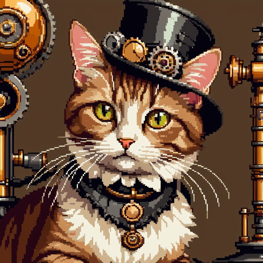 1 cat, HZ Steampunk,pixel,