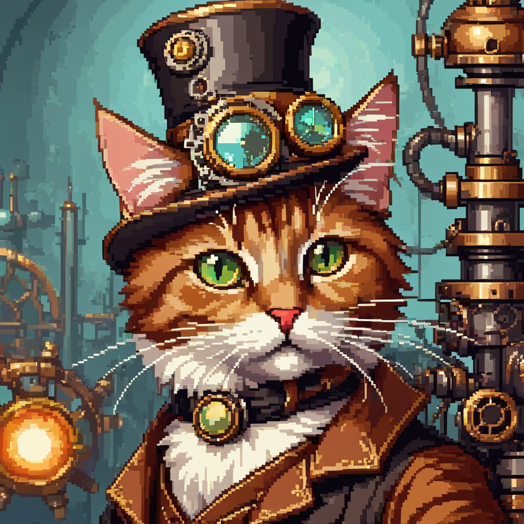 1 cat, HZ Steampunk,pixel,