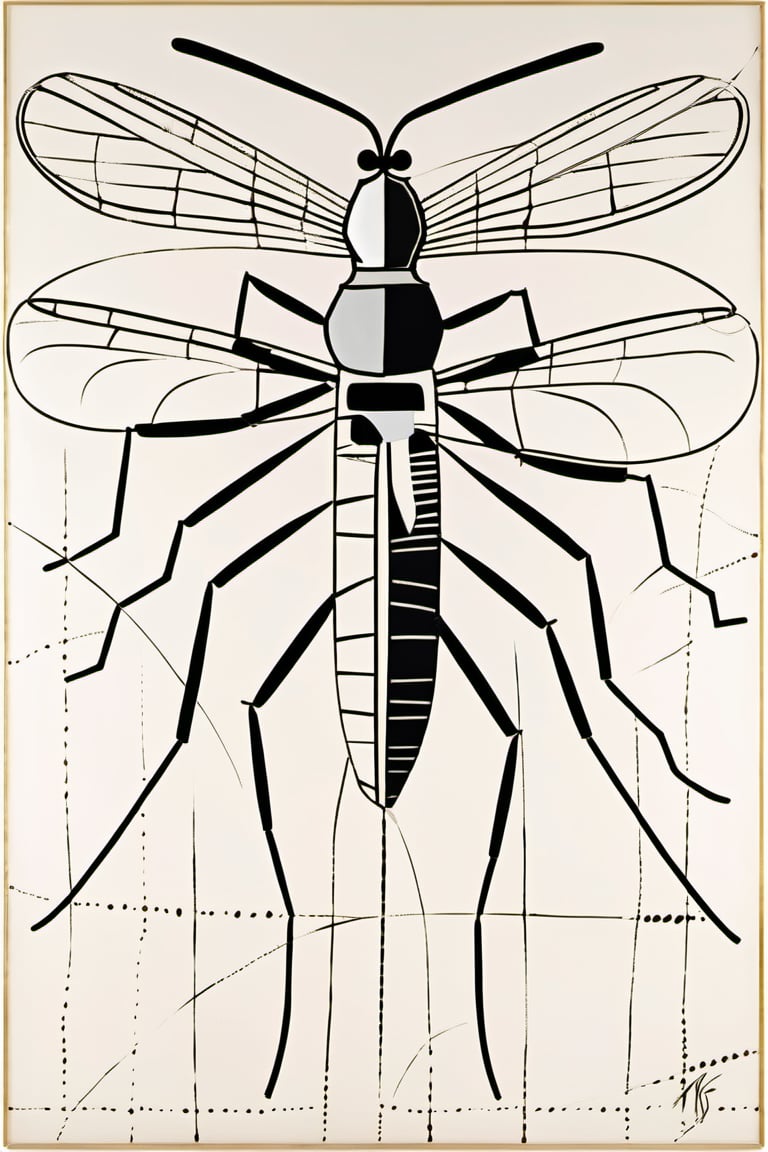 A mosquito wearing a doctor's hat,by Pablo Picasso