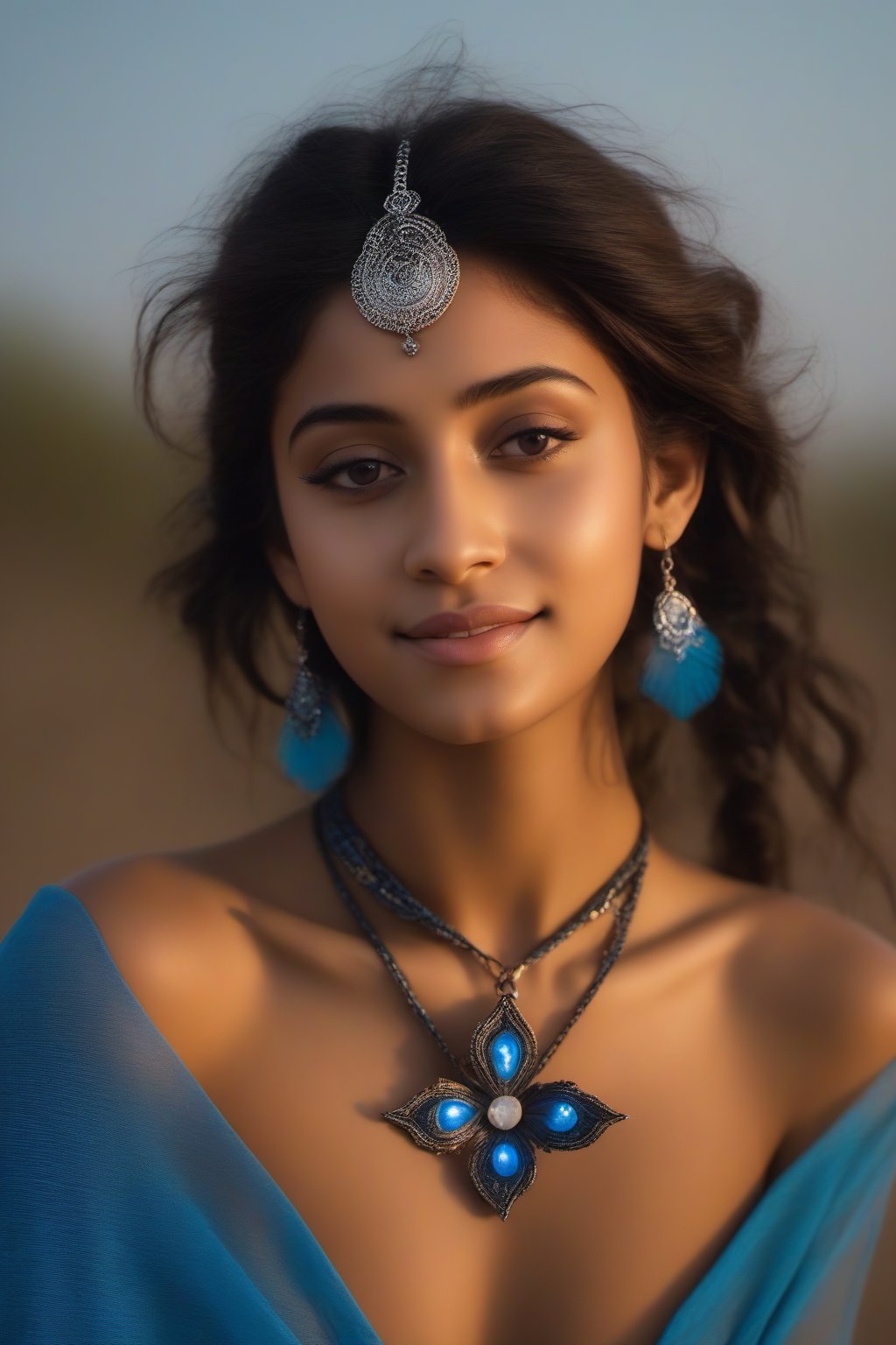 egytian teen barely clothed, torn clothes, glowing moonstone necklace, looking at viewer, sparkling light eyes, smiling,soft lighting, sharp focus, (bokeh:1.5), light from the front, bloom, cinematic lighting, light on face, Volumetric lighting, (Depth of field:1.2), BREAK 1 petite indian girl blushing, happy, whole body, sitting on grass,leaning back open legs,(((barely clothed, torn clothes))), off shoulder, wearing silk top croc, wearing skirt, extremly detailed natural skin with (((hematoms with bruises and flogging straps))),barely clothed torn clothes clothes, extremly detailed natural face, extremly detailed natural body,extremly detailed natural background,extremly detailed perfect feets, extremly detailed perfect hands ,background one magenta and blue butterfly flying, front view, from below, full body shot .,steampunk style