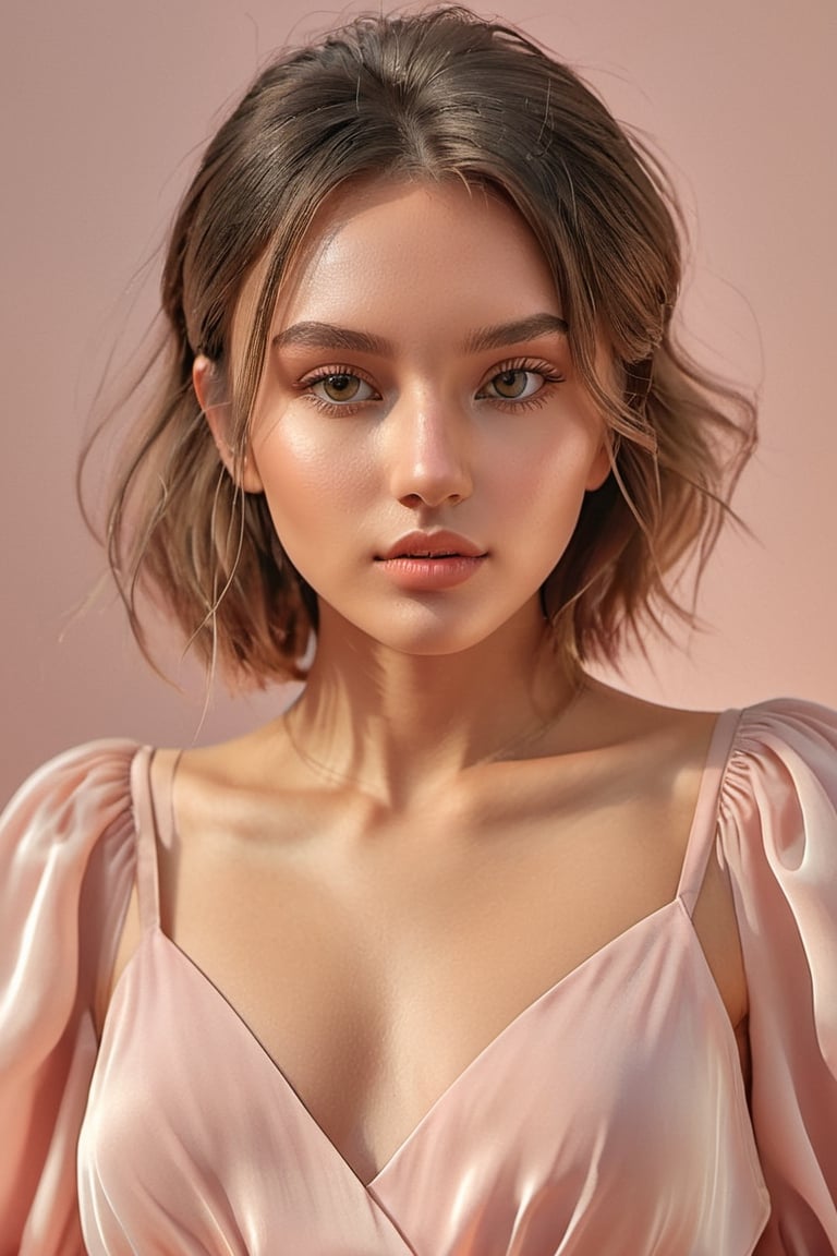 (glamour:1.3) photo of a beautiful young xxmix_girl, dynamic hairstyle with mid-parted bangs, wearing Pale pink tiered maxi dress with balloon sleeves, (blush, blemishes:0.6), (goosebumps:0.5), subsurface scattering, perfecteyes, detailed skin texture, (slender, petite, droptear chest, (absolute_cleavage), photorealistic, masterpiece, remarkable color, ultra realistic, textured skin, realistic dull skin noise, visible skin detail, skin fuzz, dry skin, upper_body from waist frame, soft natural lighting, ray_tracing, from side, ALEXA 65, golden_ratio